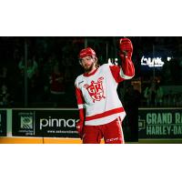 Grand Rapids Griffins salute the crowd